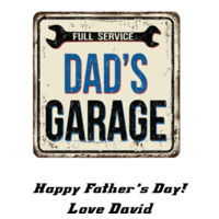 "Dad's Garage" Father's Day pre-decorated custom - Craft Basics American Flour Sack Towel - 28" x 29" Design