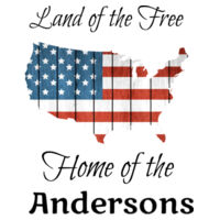 Land of the Free Home of the Personalized Tea Towel - Craft Basics American Flour Sack Towel - 28" x 29" Design