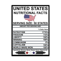 US Nutritional Facts - Craft Basics American Flour Sack Towel - 28" x 29" Design