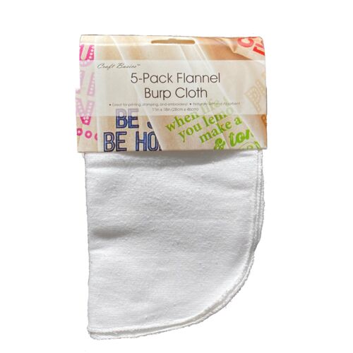 Craft Basics White Flannel Burp Cloth Thumbnail