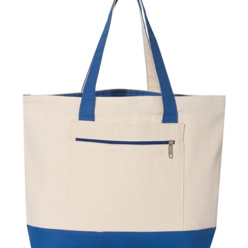 18" Basic 12oz Canvas Zippered Boat Tote Thumbnail