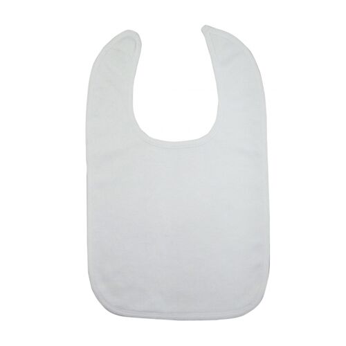 Large 2-Ply Interlock White Baby Bib Thumbnail