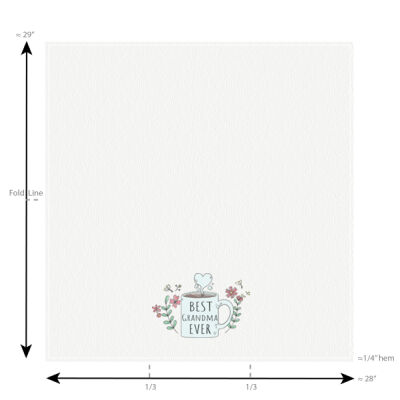 "Best Grandma Ever" Pre-Decorated Custom - Craft Basics American Flour Sack Towel - 28" x 29" Thumbnail