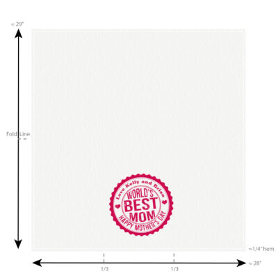 "World's Best Mom" Pre-Decorated Custom - Craft Basics American Flour Sack Towel - 28" x 29" Thumbnail