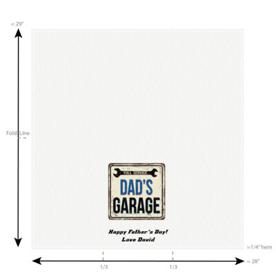 "Dad's Garage" Father's Day pre-decorated custom - Craft Basics American Flour Sack Towel - 28" x 29" Thumbnail
