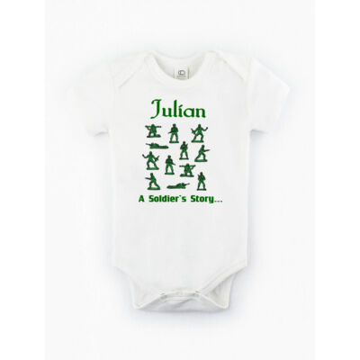 "Soldier's Story" - Organic Baby Onesie Short Sleeve by Colored Organics Thumbnail