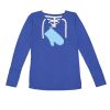 Women's Fine Jersey Lace-Up Long Sleeve T-Shirt Thumbnail
